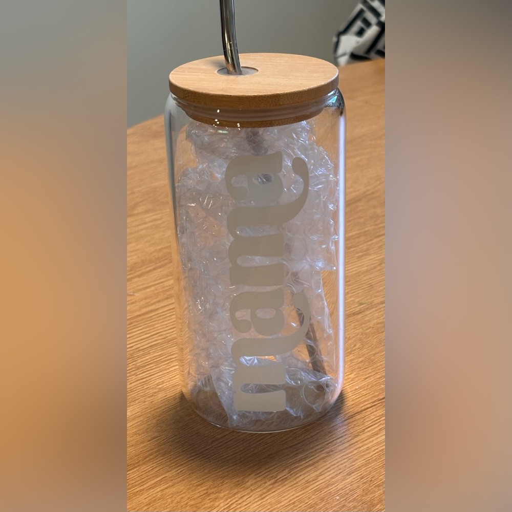 Glass Water Bottle with Bamboo Lid